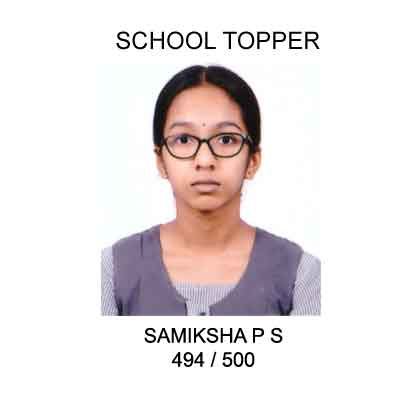 Sankara Adyar class X results 2022 topper Samiksha